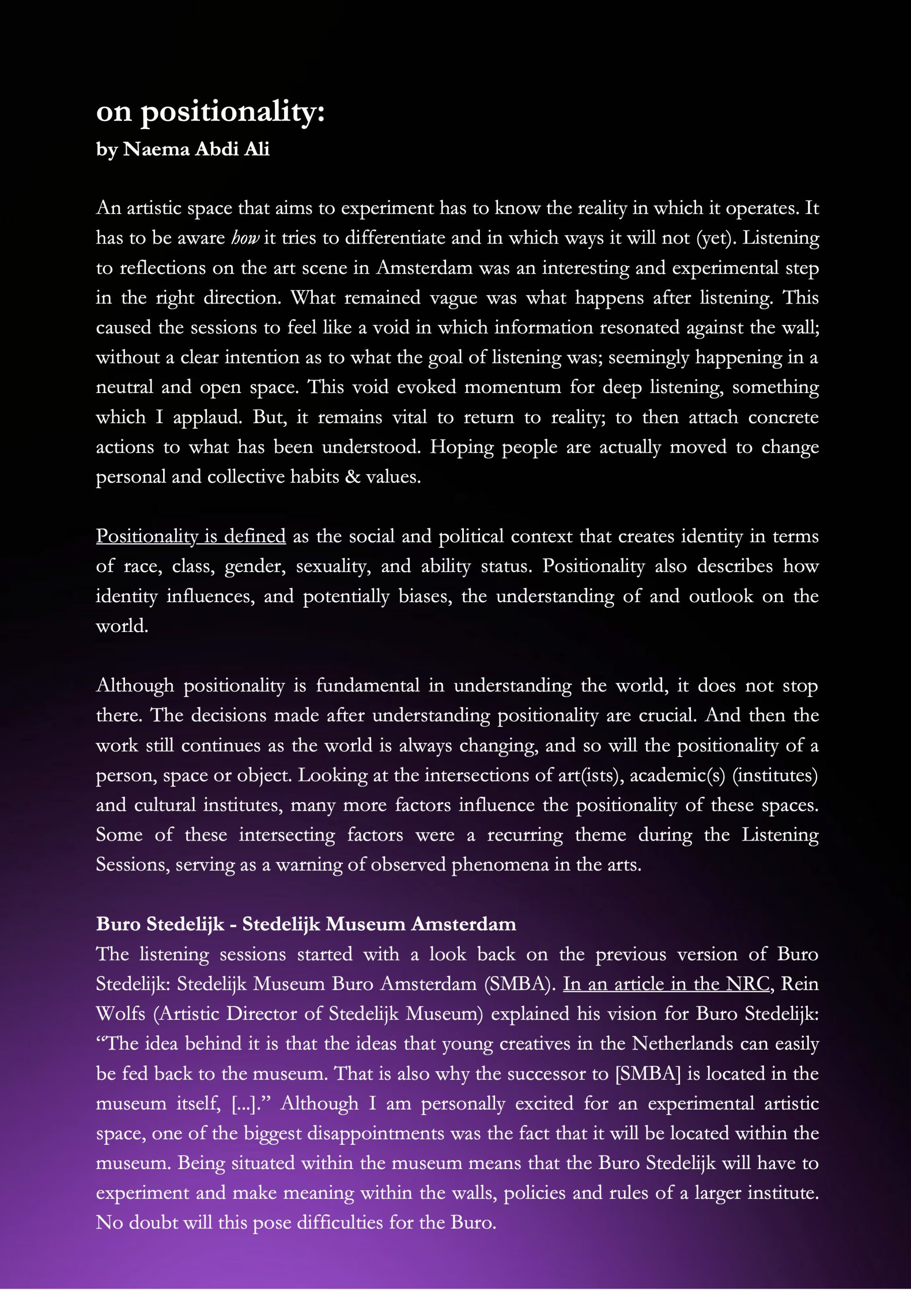From Listening to Reflecting: Thoughts on ‘Manifestation #1: Listening Sessions’
